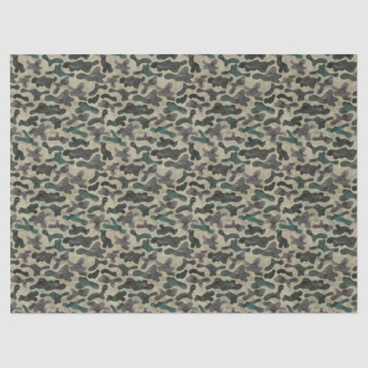 rustieke Waterverf camouflagepatroon Tissuepapier (Voorkant)