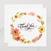 Rustieke Waterverf chique bloemenkrans dank u (Voorkant / Achterkant)