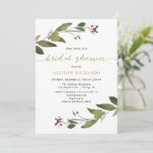 Rustieke Waterverf Christmas Foliage Vrijgezellenf Kaart (Staand voorkant)