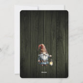 Rustieke Waterverf Christmas Gnome | Groene foto Feestdagenkaart (Achterkant)