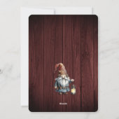 Rustieke Waterverf Christmas Gnome - Rode foto Feestdagenkaart (Achterkant)