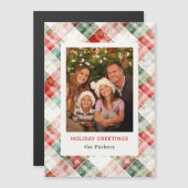 Rustieke Waterverf Christmas Plaid Foto (Voorkant / Achterkant)