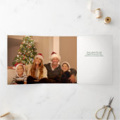 Rustieke Waterverf Christmas Plaid Foto Drieluik Kaart (Binnen)