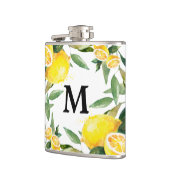 Rustieke Waterverf Citroen bruiloft kolf Heupfles (Links)