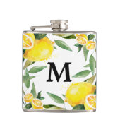 Rustieke Waterverf Citroen bruiloft kolf Heupfles (Voorkant)