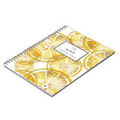 Rustieke Waterverf Citroen Plakken Patroon Custom Notitieboek (Linkerzijde)
