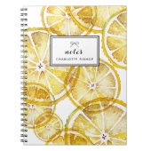 Rustieke Waterverf Citroen Plakken Patroon Custom Notitieboek (Voorkant)