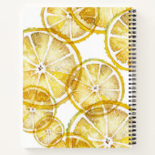 Rustieke Waterverf Citroen Plakken Patroon Custom Notitieboek (Achterkant)