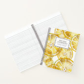 Rustieke Waterverf Citroen Plakken Patroon Custom Notitieboek (Binnen)