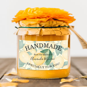 Rustieke Waterverf Citroenen en bladeren HANDGEMAA Rechthoekige Sticker