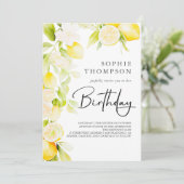 Rustieke waterverf citroenen verjaardag kaart (Staand voorkant)