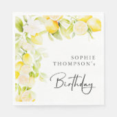 Rustieke waterverf citroenen verjaardag servet (Voorkant)