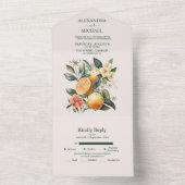Rustieke Waterverf Citrus Bruiloft All In One Uitnodiging (Binnen)