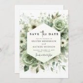 Rustieke Waterverf Classic Sage Green Wedding Save The Date (Voorkant / Achterkant)