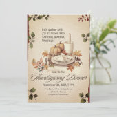 Rustieke Waterverf  Cottagecore Thanksgiving Kaart (Staand voorkant)