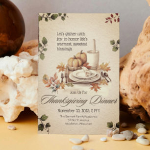 Rustieke Waterverf  Cottagecore Thanksgiving Kaart