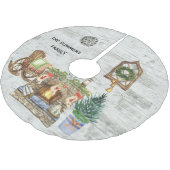 Rustieke Waterverf Country Kerstboerderij Kerstboom Rok (Gekanteld)