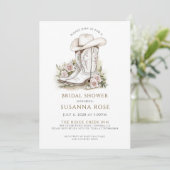 Rustieke Waterverf Cowgirl Pet Boots Vrijgezellenf Kaart (Staand voorkant)