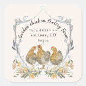 Rustieke Waterverf Crest boerderij Visitekaartje S Vierkante Sticker (Voorkant)