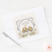 Rustieke Waterverf Crest boerderij Visitekaartje S Vierkante Sticker (Envelop)