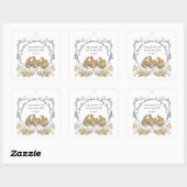 Rustieke Waterverf Crest Boerderij Visitekaartje Vierkante Sticker (Vel)