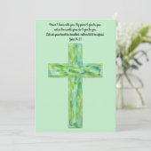 Rustieke Waterverf Cross Peace Bible Verse Kaart (Staand voorkant)