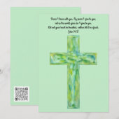 Rustieke Waterverf Cross Peace Bible Verse Kaart (Voorkant / Achterkant)