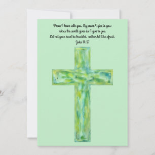 Rustieke Waterverf Cross Peace Bible Verse Kaart