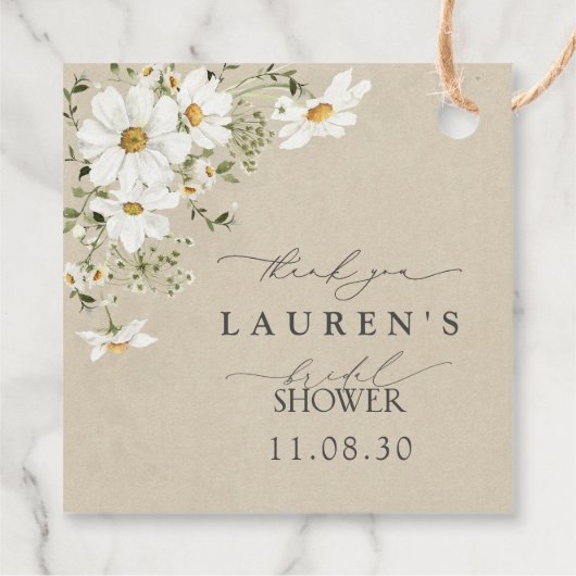 Rustieke Waterverf Daisy Vrijgezellenfeest Dank u Bedankjes Labels (Achterkant)