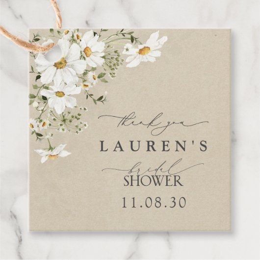 Rustieke Waterverf Daisy Vrijgezellenfeest Dank u Bedankjes Labels (Voorkant)