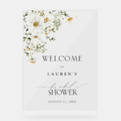 Rustieke Waterverf Daisy Vrijgezellenfeest Welkom Acryl Bord (Voorkant)