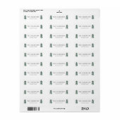 Rustieke Waterverf Dennenbomen Retouradres Etiket (Full Sheet)