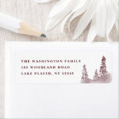 Rustieke waterverf dennenboom retour adres label (Insitu)