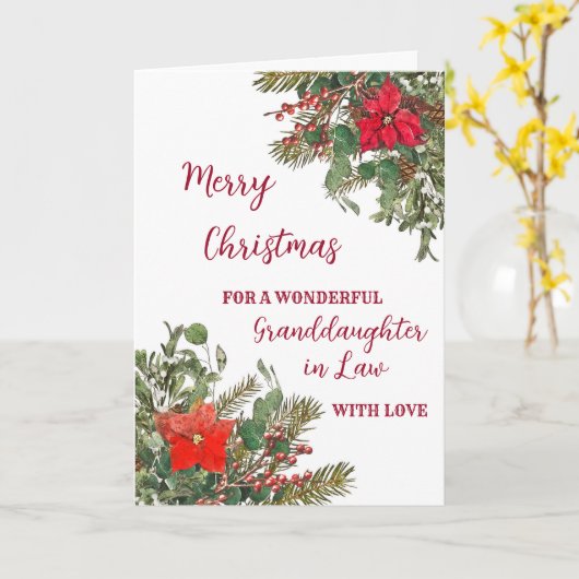 Rustieke Waterverf Dochter in de Wet Kerst Kaart (Gele Bloem)