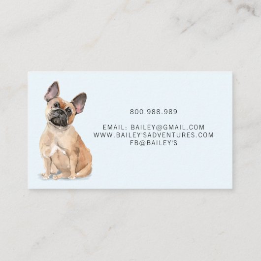 Rustieke Waterverf Dog Walker Adventures Pet Sitte Visitekaartje (Achterkant)