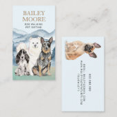 Rustieke Waterverf Dog Walker Adventures Pet Sitte Visitekaartje (Voorkant / Achterkant)