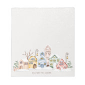 Rustieke Waterverf Dorpshuizen in Winter Custom Notitieblok (Voorkant)