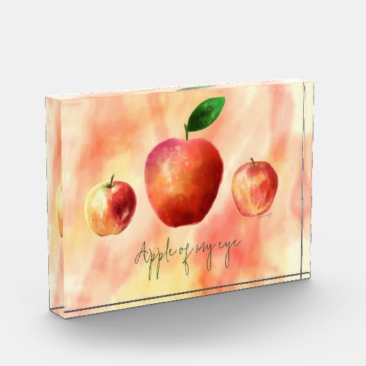 Rustieke Waterverf Drie Appels 'Appel van Mijn Oog Fotoblokken (Links)