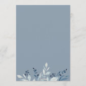 Rustieke Waterverf Dusty Blue Wedding Tijdlijn Programmakaart (Achterkant)