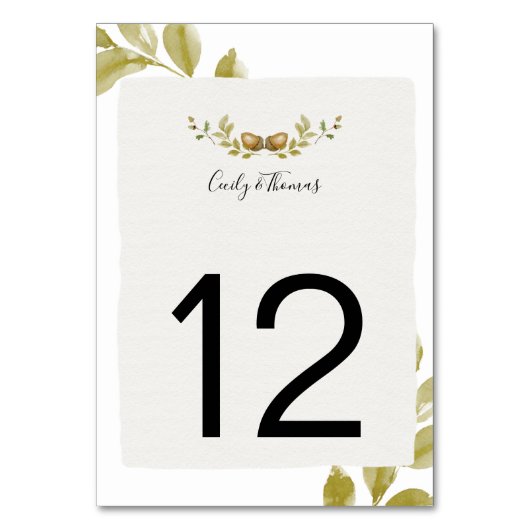 Rustieke Waterverf eikels en eikenbladeren | Kaart (Achterkant)