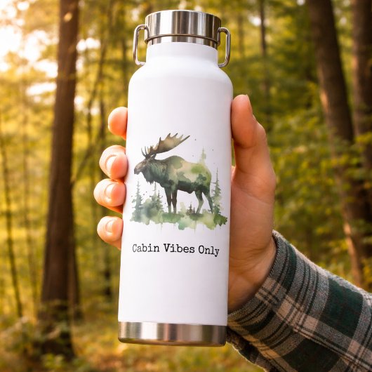 Rustieke Waterverf Eland Bos Wandelen Waterfles