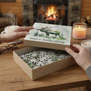 Rustieke Waterverf Eland Persoonlijk Familie Bos Legpuzzel