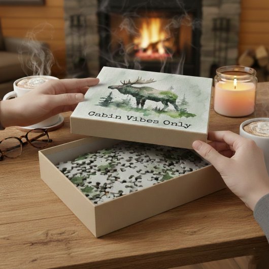 Rustieke Waterverf Eland Persoonlijk Familie Bos Legpuzzel