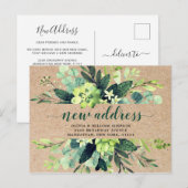 Rustieke Waterverf Eucalyptus Bewegende Aankondigi Briefkaart (Voorkant / Achterkant)