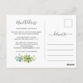 Rustieke Waterverf Eucalyptus Bewegende Aankondigi Briefkaart (Achterkant)