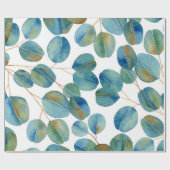 Rustieke Waterverf Eucalyptus Bladeren Patroon Cadeaupapier (Vlak)