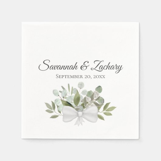Rustieke Waterverf Eucalyptus Cluster Boho Bruilof Servet (Voorkant)