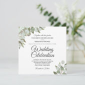 Rustieke Waterverf Eucalyptus Elegant Bruiloft Kaart (Staand voorkant)