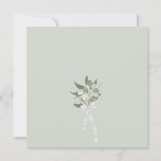 Rustieke Waterverf Eucalyptus Elegant Bruiloft Kaart (Achterkant)