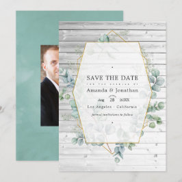 Rustieke Waterverf Eucalyptus Geometrische Trouw Save The Date